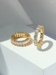 Cluster Rings Brass With 18 K Gold Zircon Geo Statement Women Jewelry Punk Designer Club Cocktail Party Japan Korea Fashion