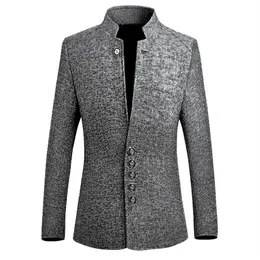 Adisputent 2020 w stylu chińskim Business Casual Stand Men Kurtka Nowa kołnierz męska mąka szczupła męska kurtka blezerowa plus size 5xl cx2007158z