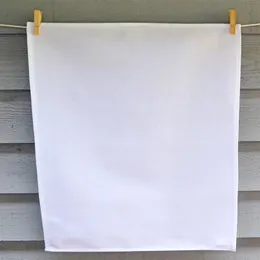 schlichtes weißes Geschirrtuch, leeres Baumwoll-Canvas-Geschirrtuch, 50 x 70 cm, Küchentuch225b