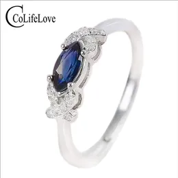 100% реальное сапфировое серебряное кольцо для помолвки 3 мм 6 мм маркиза Cut Sapphire Ring Solid 925 Серебряный сапфир