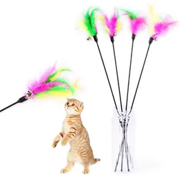 5PCS Cat Toys Miękka kolorowa zabawka z pióra z pióra dla kotka dla kotka śmieszna gra interaktywna zabawka dla zwierząt domowych 219p