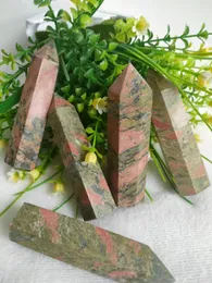 7-11cm Natural Crystal Wand Unakite Stone Quartz Point Plating Gemstone Tower Mineral Specimen Healing