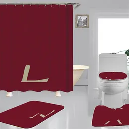 Set di tende da doccia con stampa di tendenza Design lussuoso Completo di quattro pezzi di alta qualità Bagno Anti-sbirciatina Deodorante antiscivolo Vasca da bagno 212M