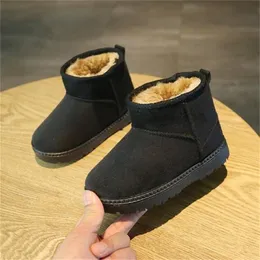 Botas infantis quentes meninos e meninas sapatos 2023 novo inverno sapatos de algodão de pelúcia bebê botas de neve planas antiderrapantes