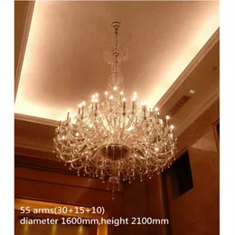 Regron Splendid Chandelier Lighting Long Gigantic Led Crystal Chandelier Luster Luxury Royal Suspension Luminary Church for Villa 3073