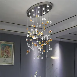 Plafoniere Modern Luxury Glass Stone Art Living Room El Lobby Villa Restaurant Lighting Corridoio Lampade decorative