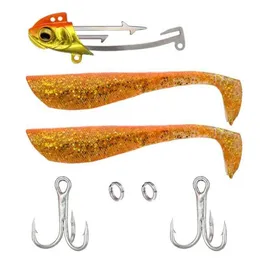 Y8AE Soft Lure Simulation Fish Bait with Hard Metal Jig Hook for Trout Bass Salmon Entertainment Fishing Supplies269r