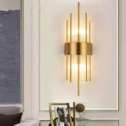 high quality glass wall sconce modern LED wall lights AC110V 220V living room bedroom lamp height 65cm LLFA311q