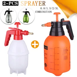 Watering Equipments 2Piece Hand Pressure Water Sprayer Trigger Air Pump Garden Disinfection Sprayers Spray Bottle Car Cleaning Can 230721