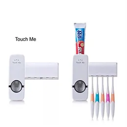 ウォールマウント歯ブラシホルダーの歯磨き粉装置の自動歯磨き粉ディスペンサー5枚のブラシを設定した歯磨きの絞り