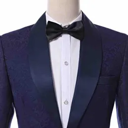 Новый дизайн One Button Navy Blue Groom Tuxedos Groomsmen Mens Suits Свадебный выпускной ужин блейзер на брюк.