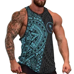 Herrtankstoppar polynesiska tatuering ärmlösa män tank tops micronesia fitness singlet bodybuilding träning gym väst 230721