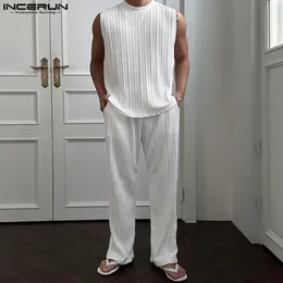 Мужские спортивные костюмы Incerun 2023 Мужчины устанавливают сплошной цвет.