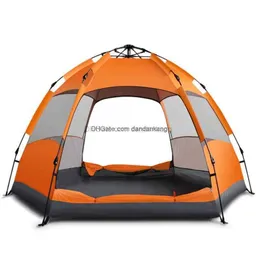 3-5 persons Outdoor Family Car Camping Tent full-automatic Quickly Opening Large Space Backpack Tents Waterproof Anti UV Hiking Traveling Beach canopy shelters