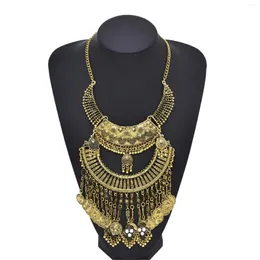 Choker Ethnic Style Vintage Alloy Coin Tassel Modern Large Women's Necklaces Collier Femme Summer Jewelry