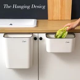 Waste Bins Multifunction Wall Mounted Bin Kitchen Hanging Trash Can Sticker Garbage Car Portable Storage Bucket Home Dustbin 230721