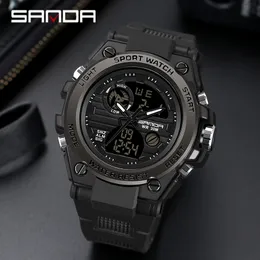 BASID Top Luxury Watches Men Military Army Mens Watch Waterproof Sport Wristwatch Dual Display Watch Male Relogio Masculino