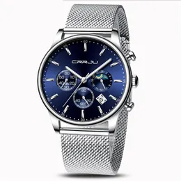 Crrju 2266 Quartz Mens Watchカジュアルパーソナリティ紳士時計ファッション人気の学生腕時計Whole206g
