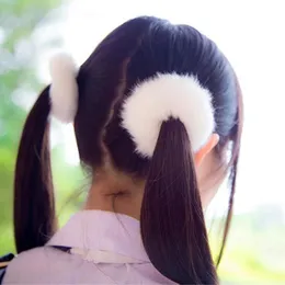 Rabbit Fur Hair Band Bobble Elastic Cute Girls Plush Hair Rings Hair Clips Headwear Hair Accessories2409