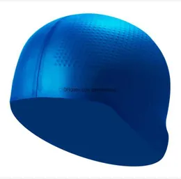 Unisex Waterproof Silicone Dots Head massage caps Antiskid Rubber Cap Adult Flexible Elastic Swimming Ears Protect Ear Swim Pool Bath Hat