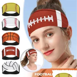 Tiaras Moda Softball Esportes Sweat Ball Meninas Yoga Fitness Feminino Acessórios para o Cabelo Bandanas Larga Corrida Basquete Hairband Dr Dhhym