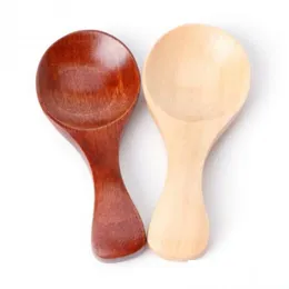 Cucchiai Cucchiaio da tè in legno Mini latte naturale Alimentazione del bambino Stoviglie Miele Caffè Connt Sale Goccia di zucchero Consegna Casa Giardino Cucina Di Dhdwx