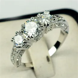 Romantica bella pietra portafortuna naturale in anello di fidanzamento nuziale principessa nuziale Siz6-10299L