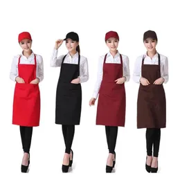 Textilier Solid Color Ventilate Work Apron Restaurant kan skräddarsy utskriftslogotyp Cafe förkläden Vattentät slitage279i