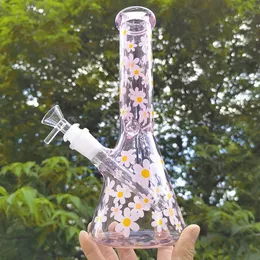 Daisy Glass Bong Beaker Hookahs Recycler Oil Rigs rökrör Shicha Water Bongs Downstem Perc med 14mm Joint 9.8Inches