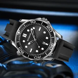2023 New Mens Watches Top Brand Luxury Silica Gel Casual Quartz Watch Men Sport Waterproof Clock Black Watch Relogio Masculino