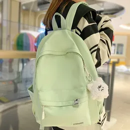 Schooltassen Trendy Vrouwelijke Tas Leuke Groene Nylon Reizen Laptop Waterdichte College Rugzak Mode Meisje Kawaii Boek Dame 230721