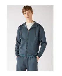 23ss designer män hoodies loro piana höst blixtlås långärmad huva blå jacka kappa