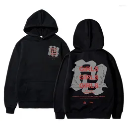 Herrtröjor rr kankanska flickor tryck hoodie män kvinnor kpop casual kvinna överdimensionerad tröja unisex fleece bomull pullover