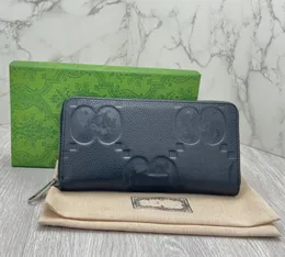 Designerskie torby unisex skórzana portfel duży litera wytłoczona marka portfela składana męska portfel zamek kieszonkowy multi karty ręczne torba do przechowywania portfela torebki z torbą