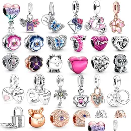 Charms 925 Sterling Sier 2 Pieces/Lot Butterfly Love Key Lock Beads For Original Pandora Bracelet Necklace Ladies Men Diy Jewelry Fa Dhkns