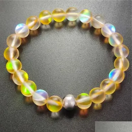 Beaded Bracelet Perles Verre Colorees Elastiques En Pierre Flash 8 Mm Drop Delivery Jewelry Bracelets Dhhf9