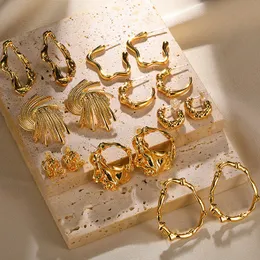 Brincos vintage geométricos de aço inoxidável para mulheres, joias personalizadas em forma de leque para festa, presente 230721