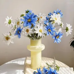 장식용 꽃 INS 4- 헤드 플록 작은 데이지 꽃 장식 장식 장신구 피토리 소품 인공 집