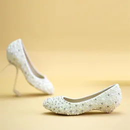 حفل زفاف Wedge Heel Bridal Dress Shoes Wedding Anniversary Shoes Form of the Bride Shoes Pink and Ivory Pearl233i