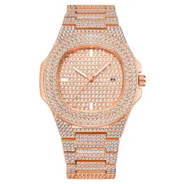 Wlisthブランドの日付Quartz Mens Womens Watches Lightury Full Crystal Diamond Luminous Watch 42mm Dial Dial Bling Unisex Wris292