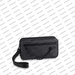 M68321 M55703 Pochette Volga Men Men Clutch Chain Bag Designer Oryginalne skórzane skórzane płótno Wyciągnięte torebkę paska P2165