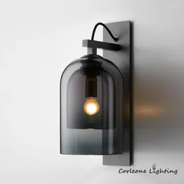 Wandleuchte Moderne Doppelglaslampen für Wohnzimmer Schlafzimmer Loft Nordic Home Decor Nacht-LED-Licht Badezimmerleuchten