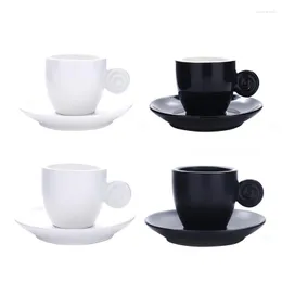 Koppar tefat 90cc svart kaffekopp och tefat set för tea party professionell keramik dricker italiensk espresso s mugg droppe