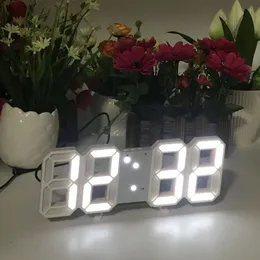 Skrivbordsklockor 3d Night Light USB LED Digital Wall Clock Desktop Alarm Display Electronic Home Decoration 230721