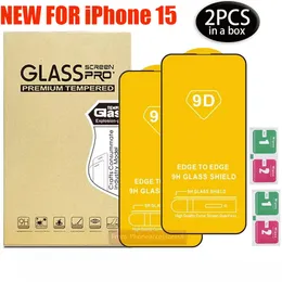 2Pack 9D Phone Phone Glass Screen Protector for iPhone 14 13 12 11 Pro Max XR XS 6 7 8 Plus Samsung S22 S21 A13 A23 A33 A53 A73