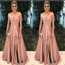Elegant Mother of the Bride Dresses for Weddings Party Gowns A-Line Satin Pleat Formal Godmother Groom Long Dress Wear288C