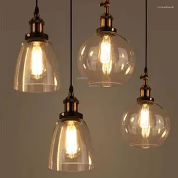 Lampy wiszące nordyckie światła LED przemysłowe szkło kuchenne wisząca restauracja retro oprawy oświetleniowe zawieszenie Loft Luminaire