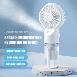 Other Home Garden Portable Handheld Fan USB Rechargeable Turbo WaterCooled Spray Mini 4 Gear Speed Airconditioning Mute Fans Outdoor 230721