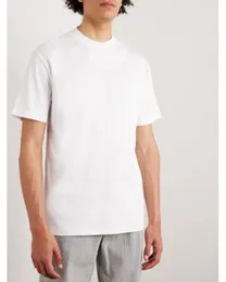 Loro Piano Shirt t Designer with Men Men's White Cotton-jersey T-shirt Short Sleeves Tops Tshirts