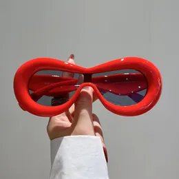 Kammpt جديد في نظارة شمسية بيضاوية للرجال نساء 2022 أزياء تصميم العلامة التجارية ظلال العينين أنثى حلوى اللون نظارات الشمس